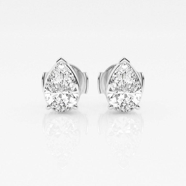 Pear FG-VS2 Lab Grown Diamond Solitaire Certified Stud Earrings for Her