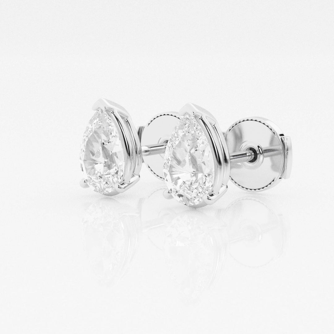 Pear FG-VS2 Lab Grown Diamond Solitaire Certified Stud Earrings for Her