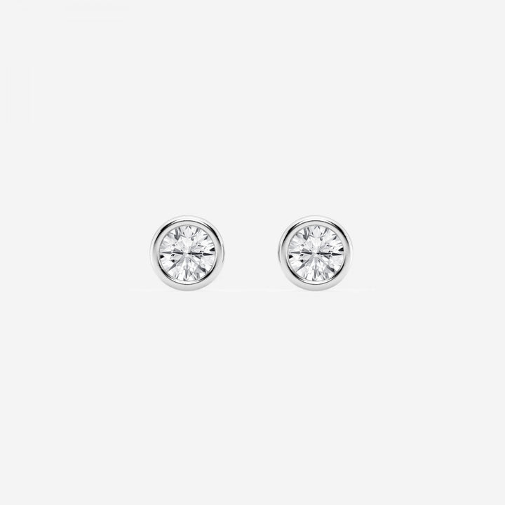 Bezel Set Round Cut FG-VS2 Lab Grown Diamond Stud Earrings