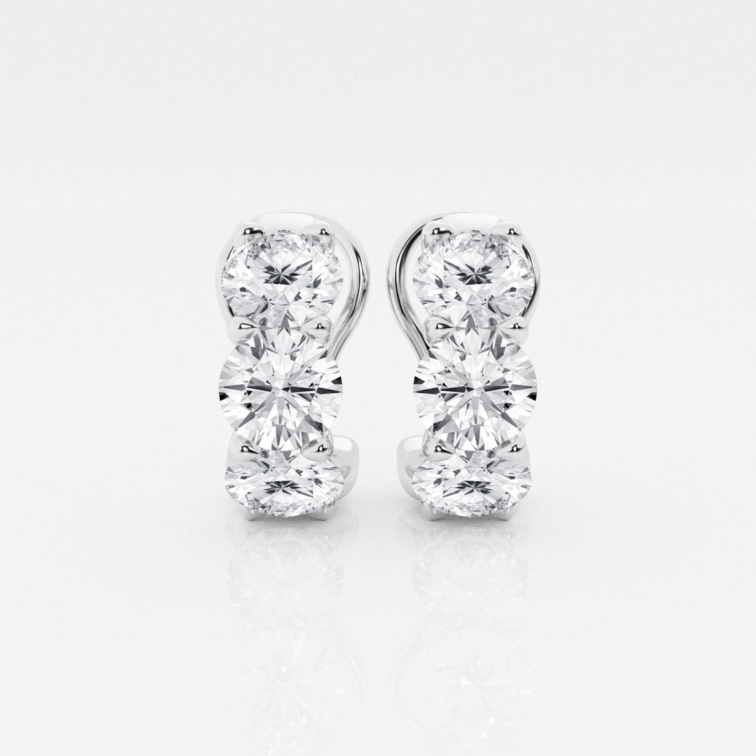 Round Cut FG-VS2 Lab Grown Huggie Hoop Diamond Earrings