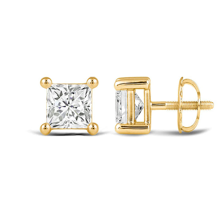 2.0CT Princess Cut Moissanite Diamond Stud Earrings for Her