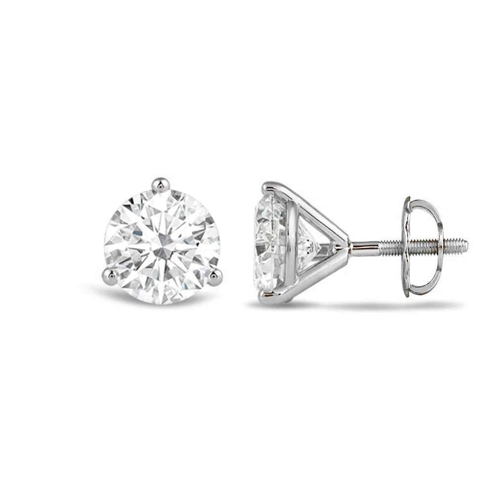 2.0CT Round Cut Moissanite Stud Diamond Earrings for Women