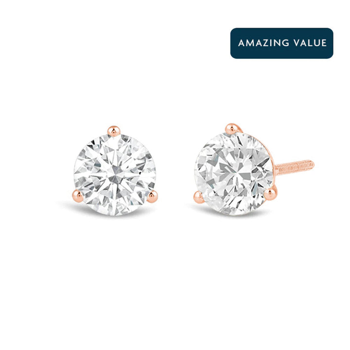 2.0CT Round Cut Moissanite Stud Diamond Earrings for Women