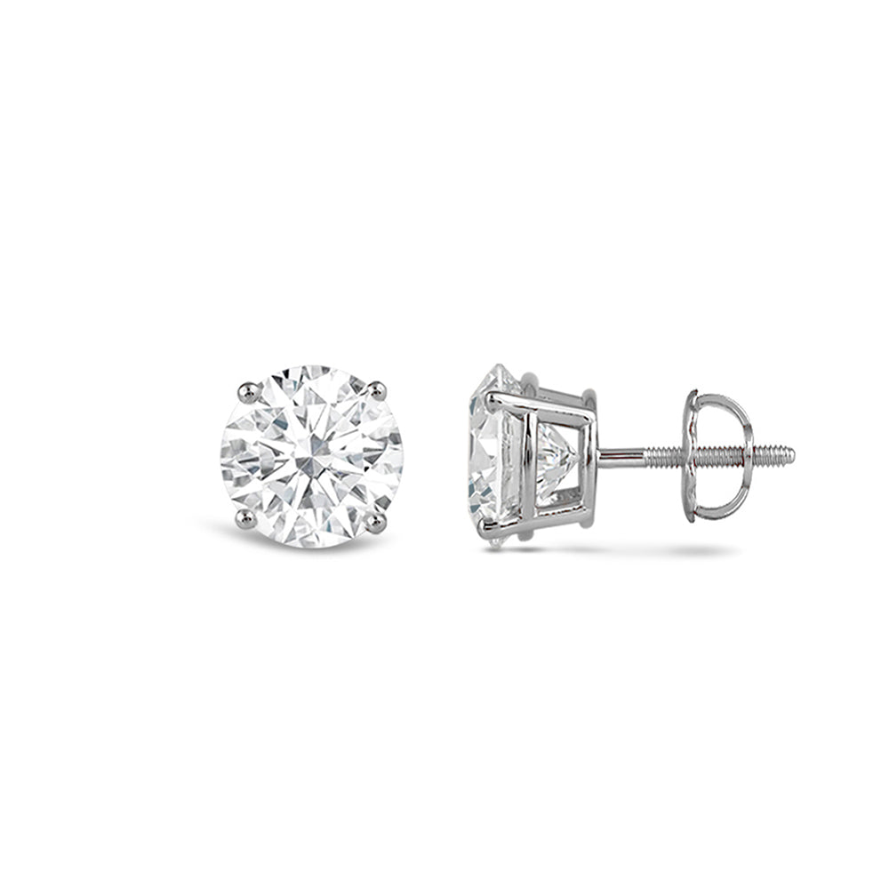 1.0Ct Round Cut Moissanite Diamond Stud Earrings for Women