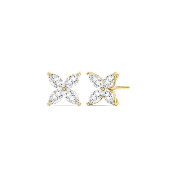 2.0CT Marquise Cut Cluster Moissanite Stud Diamond Earrings for Her