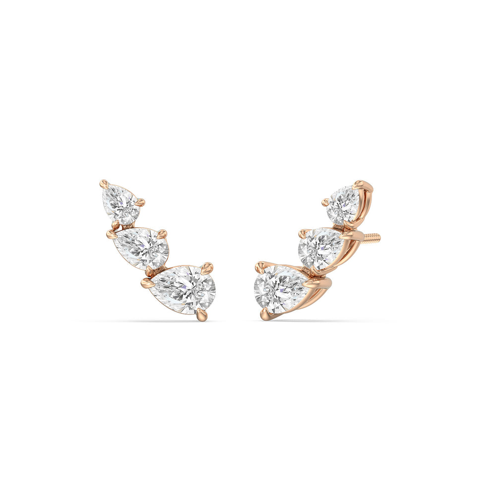 Pear Cut Moissanite Unique Diamond Stud Earrings for Women