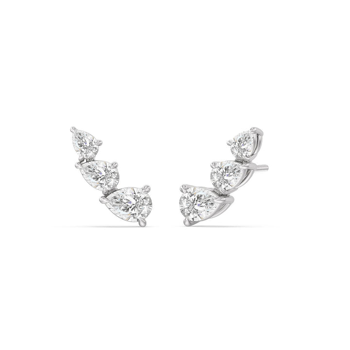 Pear Cut Moissanite Unique Diamond Stud Earrings for Women