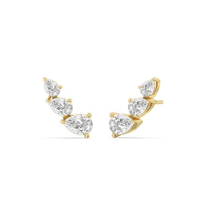 Pear Cut Moissanite Unique Diamond Stud Earrings for Women