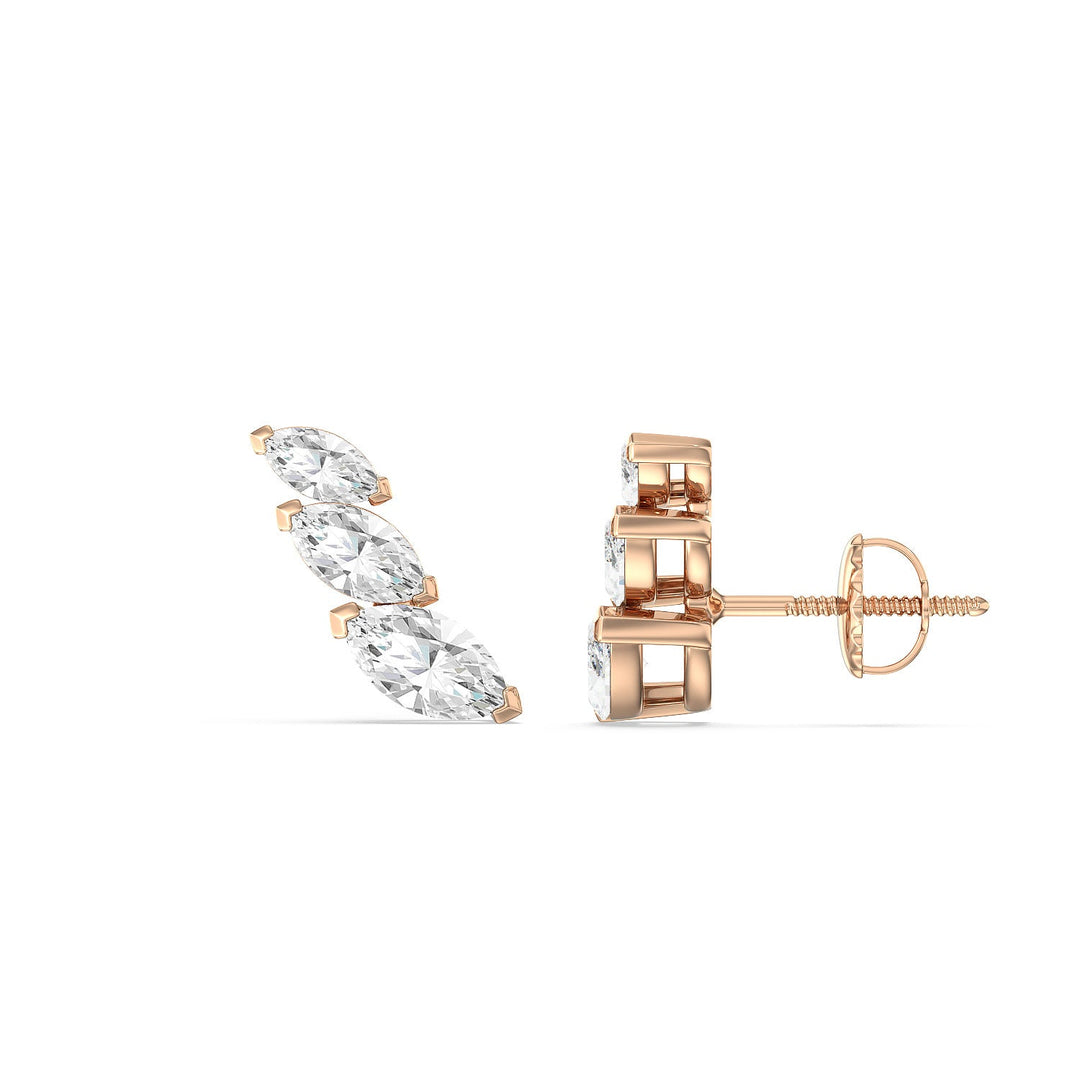 Marquise Cut Unique Moissanite Diamond Stud Earrings for Women