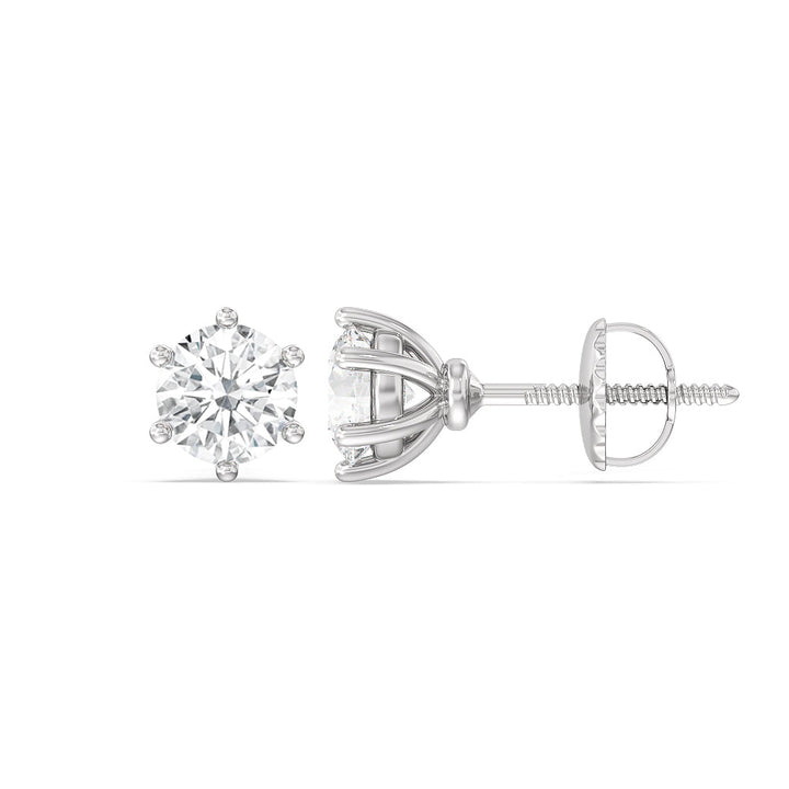 Round Cut Moissanite Diamond Stud Earrings for Women