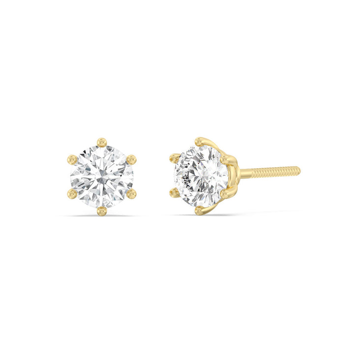 Round Cut Moissanite Diamond Stud Earrings for Women