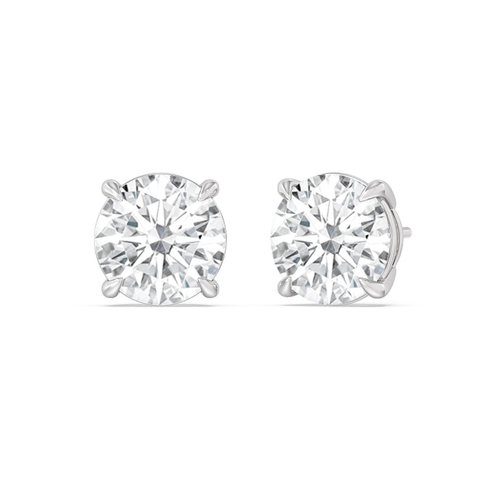 5.0CT Round Cut Moissanite Stud Diamond Earrings for Women