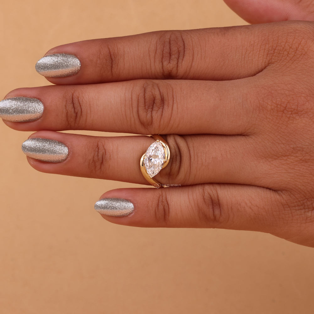 East West Engagement Ring
Unique Marquise Ring
Horizontal Marquise Ring
Marquise Moissanite Ring
