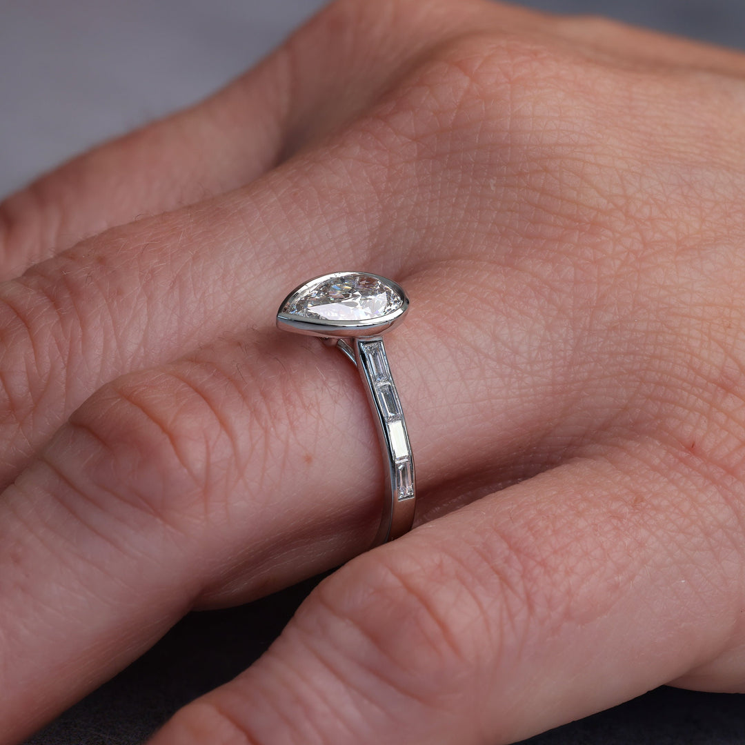 Elegant Moissanite, Statement Ring, Conflict Free, Handcrafted Jewelry, Gold Moissanite Ring, Platinum