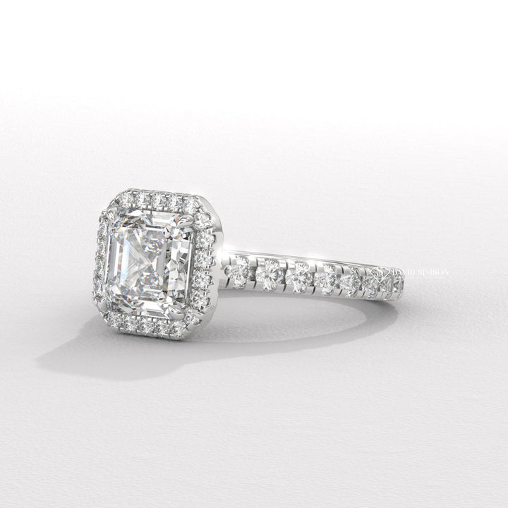 Elegant lab-grown diamond ring for bride, Lab-grown halo diamond ring shopping, Shop lab-grown diamond rings near me