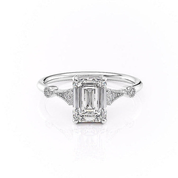 1-91-ct-emerald-cut-solitaire-milgrain-pave-set-moissanite-engagement-ring