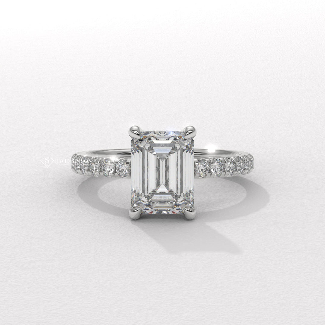 Emerald top-rated diamond engagement ring, Emerald online diamond engagement ring, Emerald handmade diamond engagement ring, Emerald customized diamond engagement ring