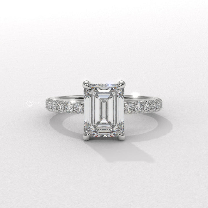 Emerald top-rated diamond engagement ring, Emerald online diamond engagement ring, Emerald handmade diamond engagement ring, Emerald customized diamond engagement ring