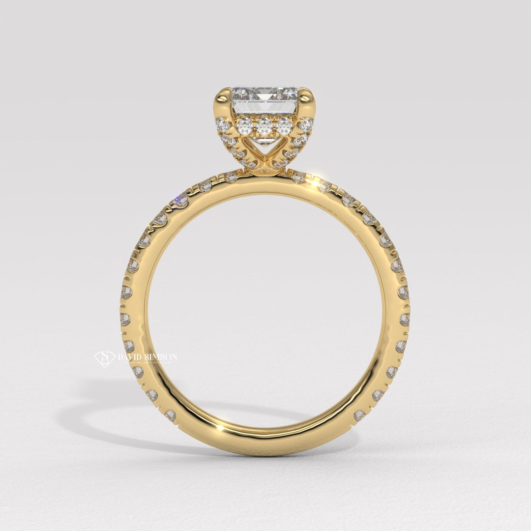 Emerald whimsical engagement ring, Emerald glamorous engagement ring, Emerald sophisticated engagement ring, Emerald trendy engagement ring, 