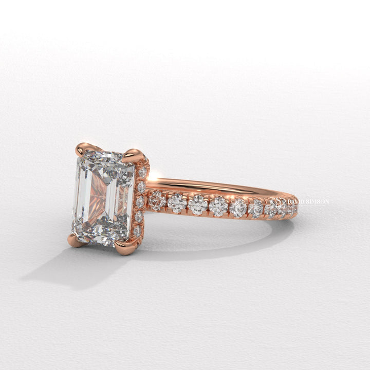 Emerald engraved diamond engagement ring, Emerald affordable luxury diamond engagement ring, Emerald budget diamond engagement ring, Emerald expensive diamond engagement ring,