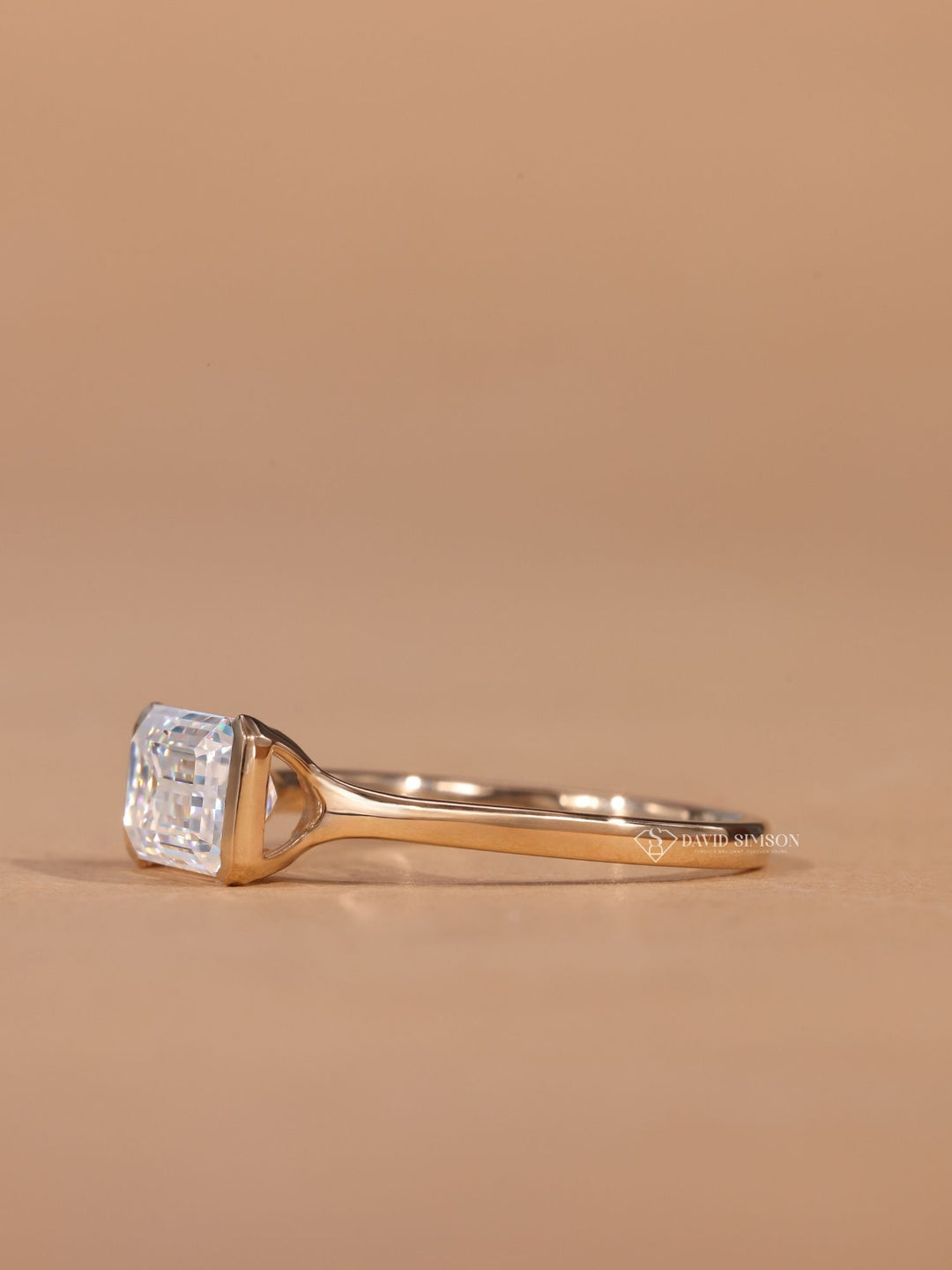 1.50CT-2.50CT East West Emerald Cut Moissanite Diamond Engagement Ring