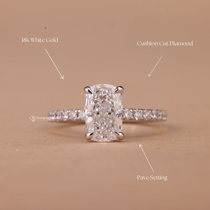 Proposal Ready Ring
Engagement Ring for Her
Unique Hidden Halo
Sparkly Cushion Cu