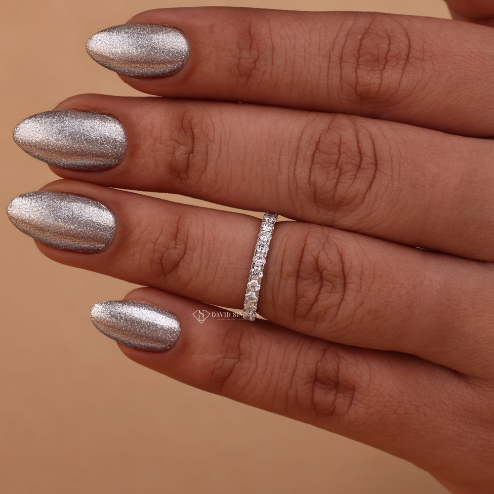 Stacking Wedding Band
Eternity Diamond Band
Round Moissanite Eternity
Moissanite Stacking Ring
