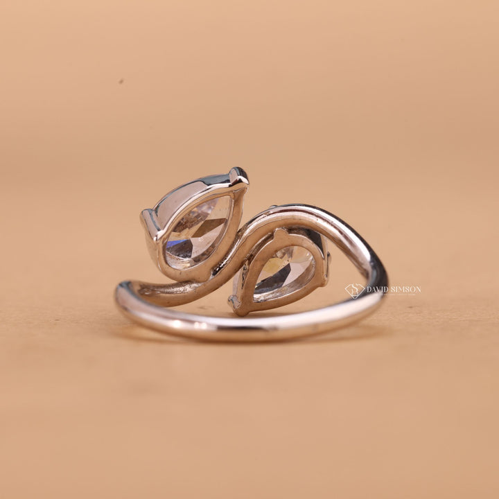 Pear and Pear Toi et Moi, Modern Bridal Jewelry, Ethical Engagement Ring,