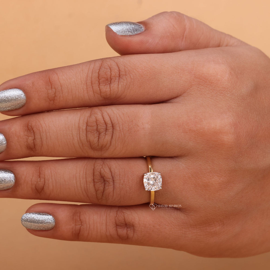 Sustainable Diamond Alternative
Affordable Luxury Solitaire Ring
Conflict Free Moissanite Ring
Vintage Inspired Cushion Ring

