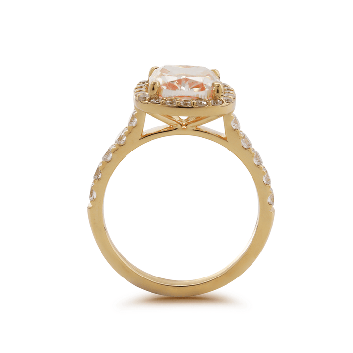 Pink Diamond Anniversary RingLarge Pink Diamond SolitaireBespoke Pink Diamond RingSustainable Pink Lab DiamondHigh-End Bridal JewelryMicro-Pave Halo RingPink Cushion Diamond Halo
