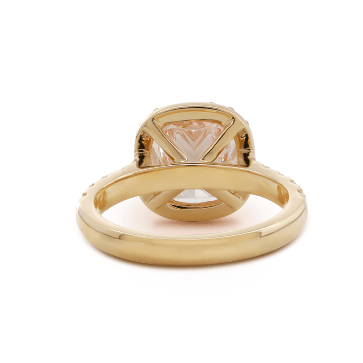 Double Halo Pink Diamond3.5CT Pink Diamond RingCelebrity Style Engagement RingPink Diamond Bridal JewelryUnique Pink Diamond HaloTwo Tone Pink Diamond Ring