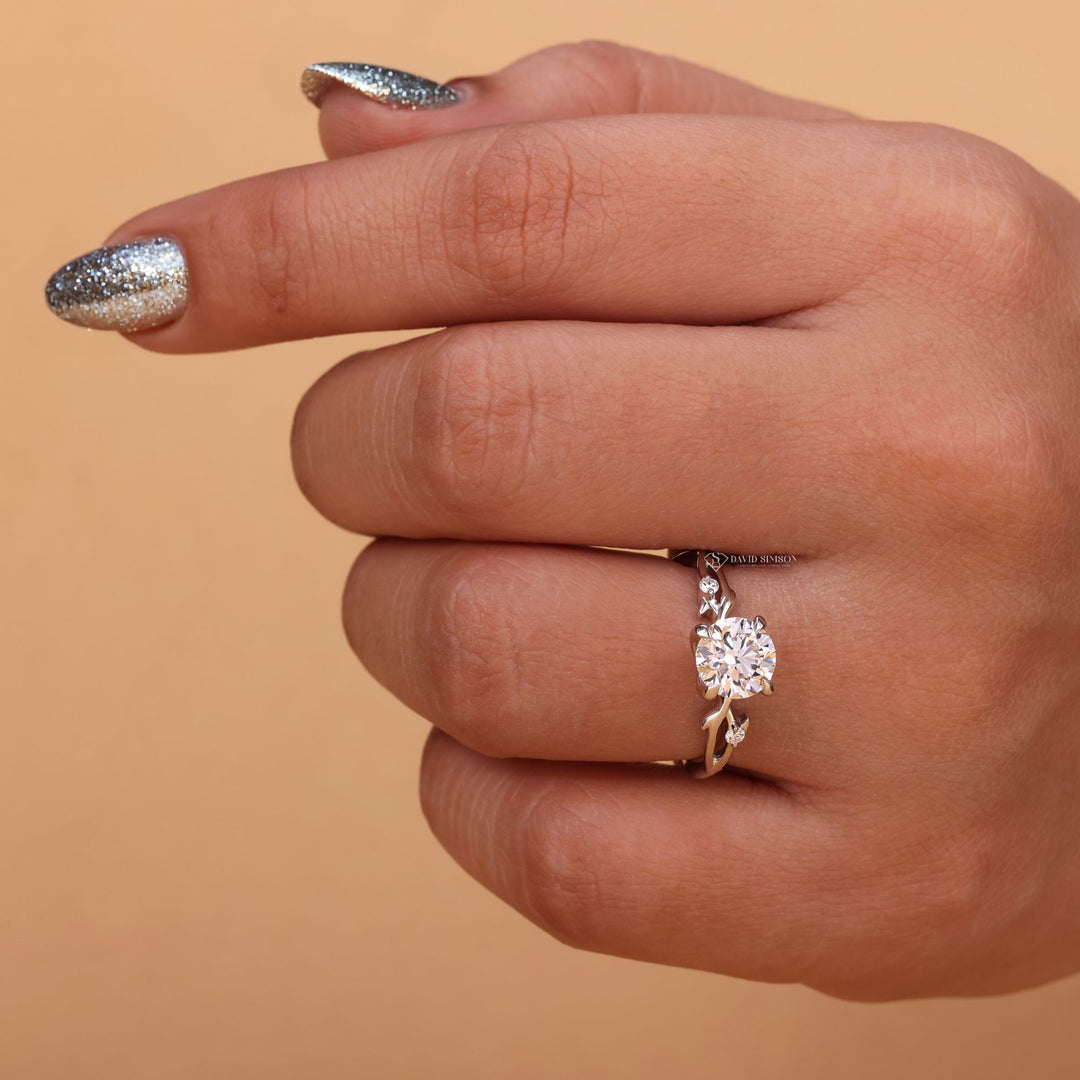 Eco Friendly Ring
Bohemian Engagement Ring
Forest Inspired Jewelry
Moissanite Wedding Ring
Delicate Gold Ring
