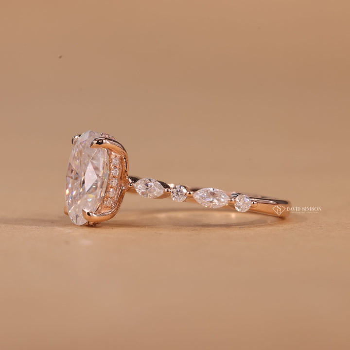 Bridal Jewelry, Wedding Ring, Anniversary Gift, Statement Ring, Conflict Free Ring, Sustainable Luxury, Handcrafted Ring, Yellow Gold Moissanite, Rose Gold Ring, Gift for Fiancée, 