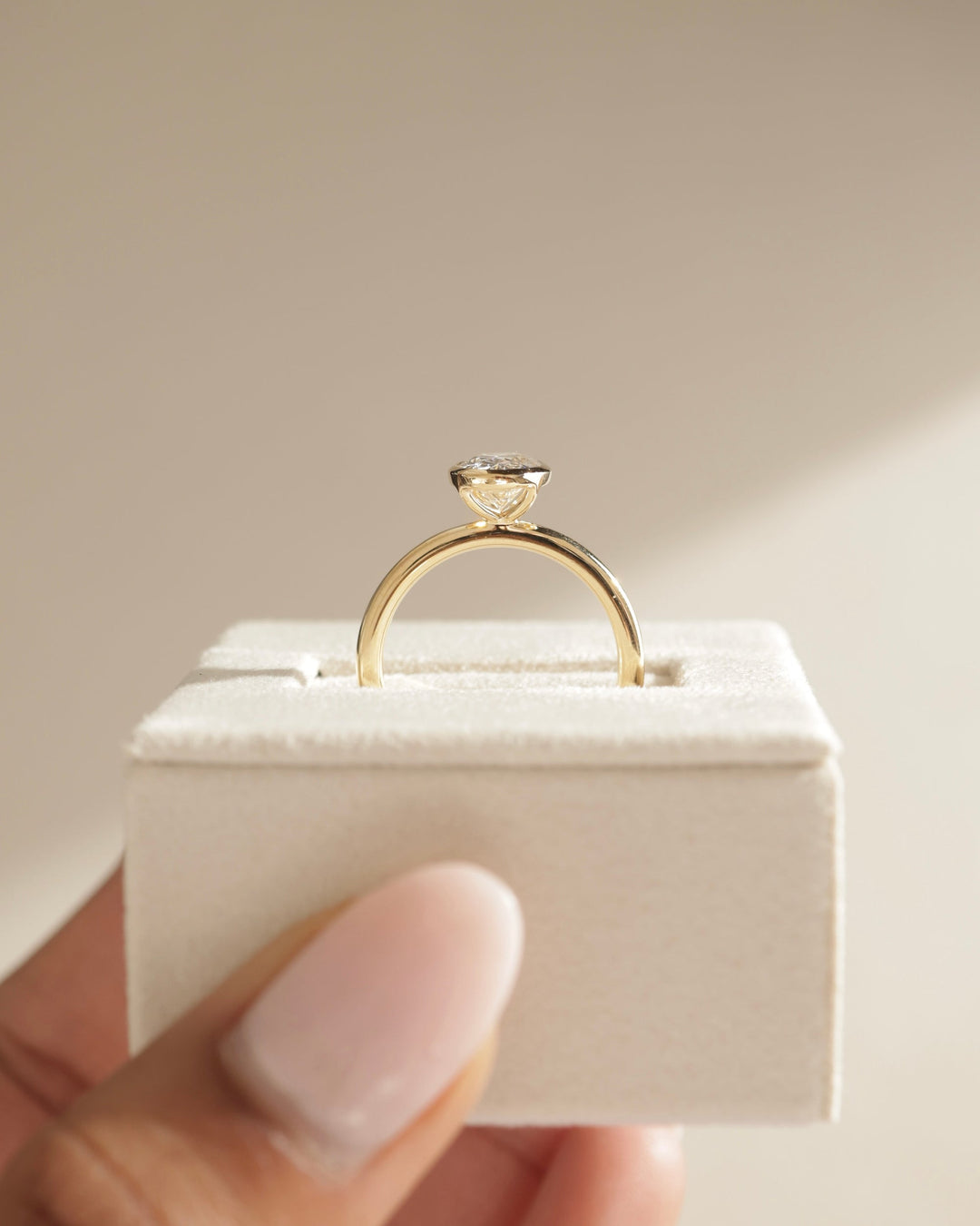 1.50 CT Oval Cut Moissanite Bezel Solitaire Engagement Ring