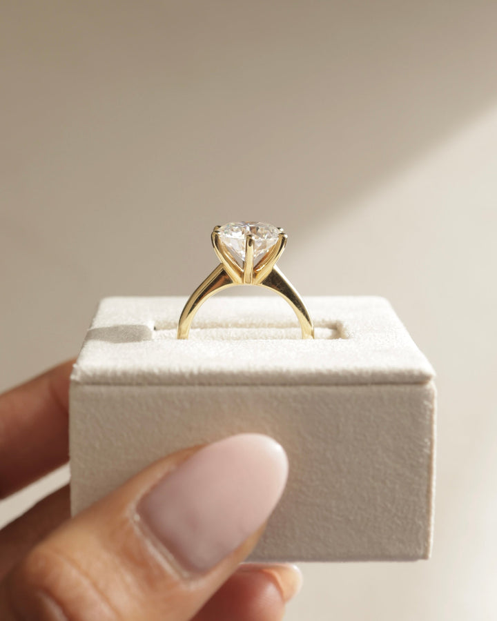 3.0 CT Round Cut Moissanite Solitaire Engagement Ring