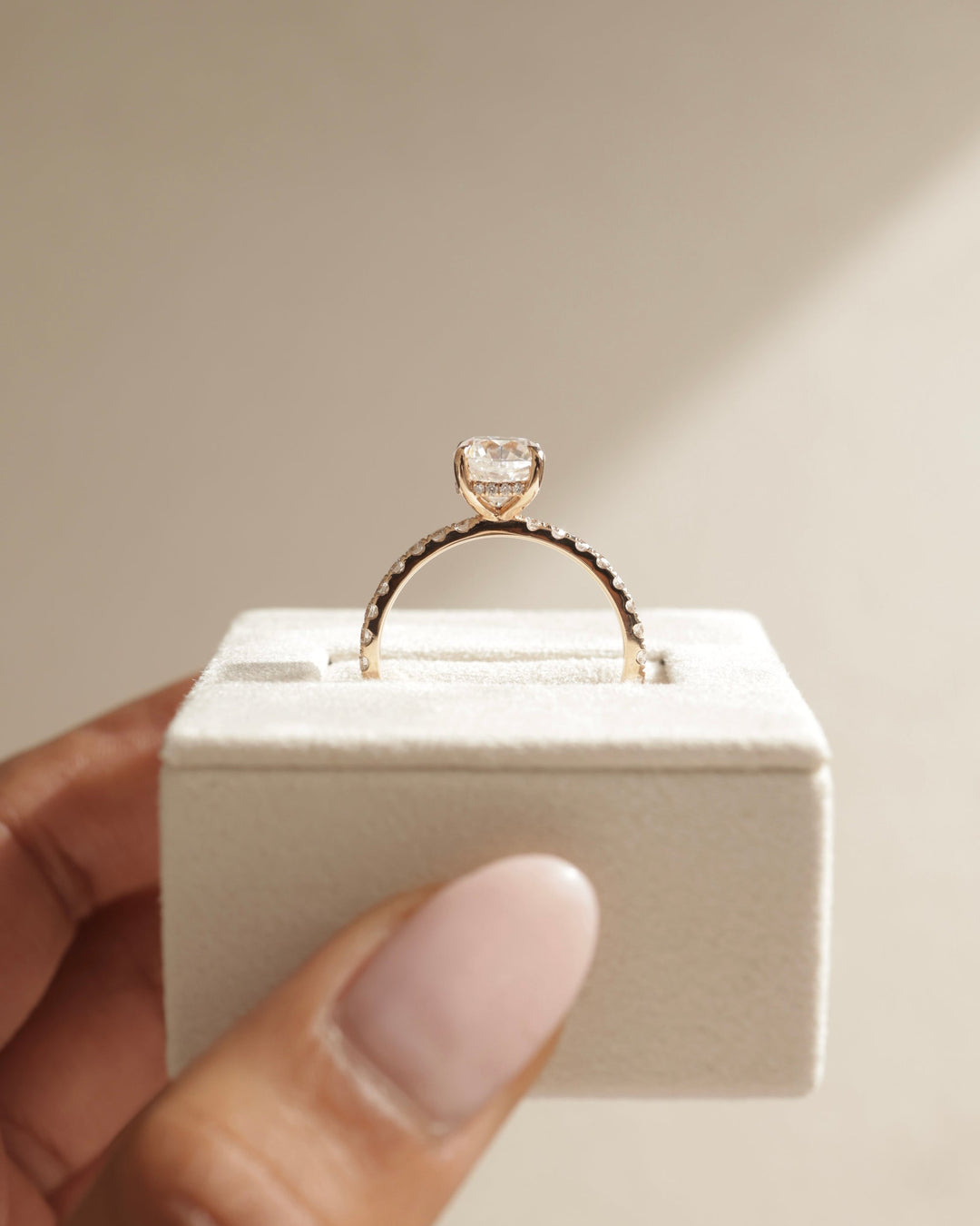 2.0 CT Cushion Cut Moissanite Hidden Halo &amp; Pave Engagement Ring
