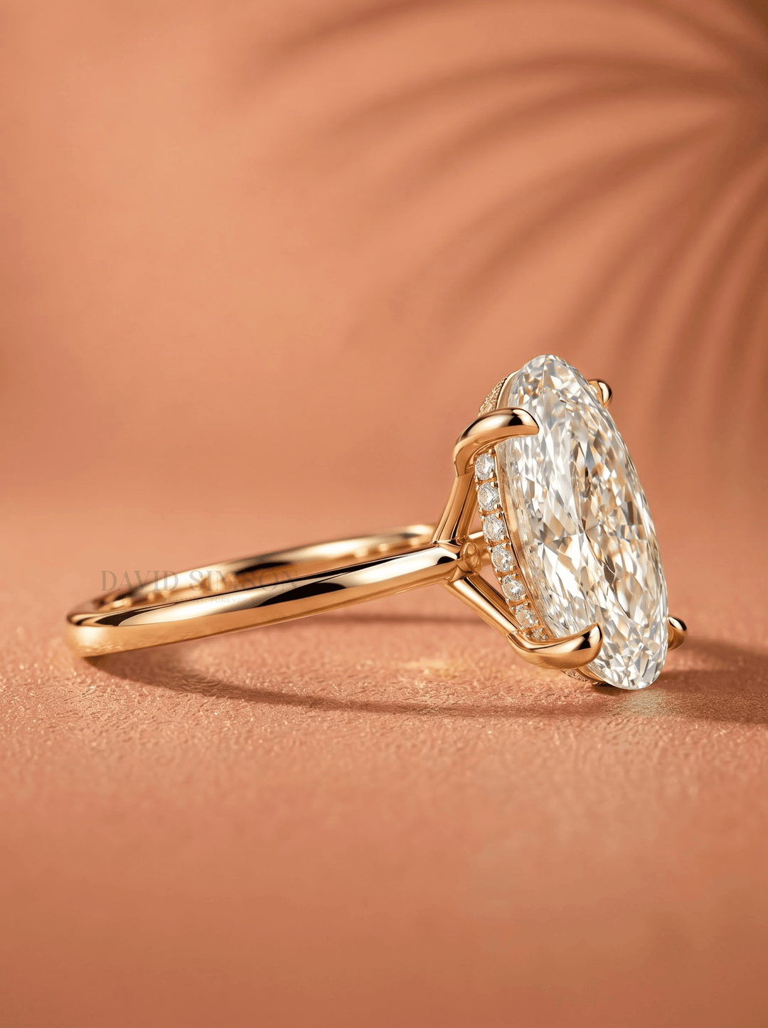 Hailey Bieber Engagement Ring – Oval Hidden Halo Diamond
