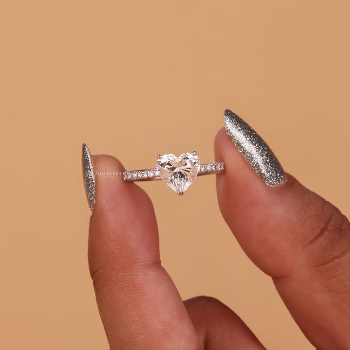 Heart Shape Moissanite Ring
Moissanite Pave Engagement Ring
Heart Cut Diamond Alternative