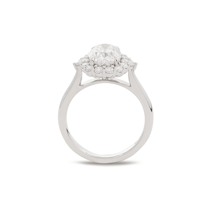 3 Carat Old Mine RingCathedral Set Engagement RingElongated Cushion Halo RingAntique Cut Diamond Halo2.5CT Old Mine Diamond