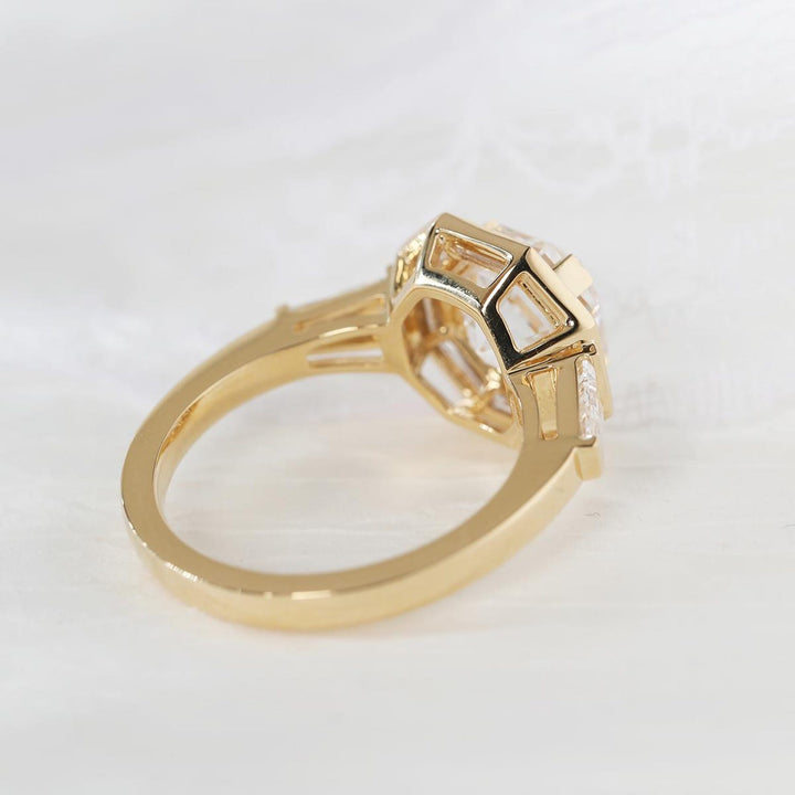 Architectural Ring
Handcrafted Halo Ring
Moissanite Anniversary
Unique Shape Ring
Hexagon Wedding Ring
Sparkling Side Stones
Affordable Luxury Ring
Vintage Hexagon Style
