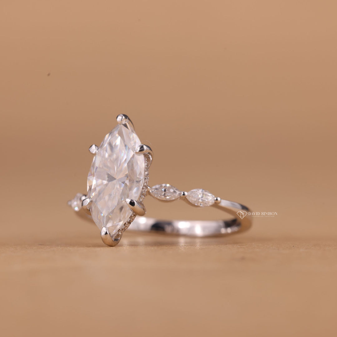 2 Carat Marquise Ring
3 Carat Marquise Ring
Marquise Moissanite Halo
Under Halo Moissanite
14K Gold Marquise Ring

