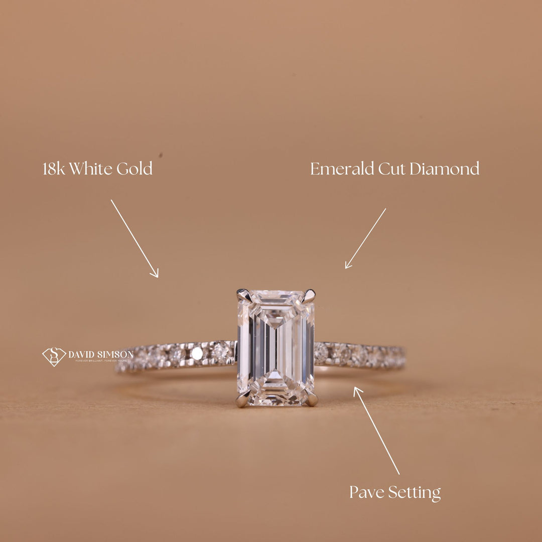 VVS1 Emerald Cut Moissanite
Lab Grown Emerald Ring
Step Cut Moissanite Ring
Eco-Friendly Engagement Ring
White Gold Emerald Moissanite
