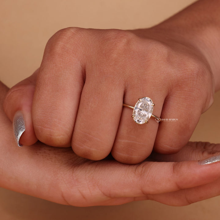 Moissanite Wedding Ring
Bridal Solitaire Oval Ring
Hidden Halo Oval Ring