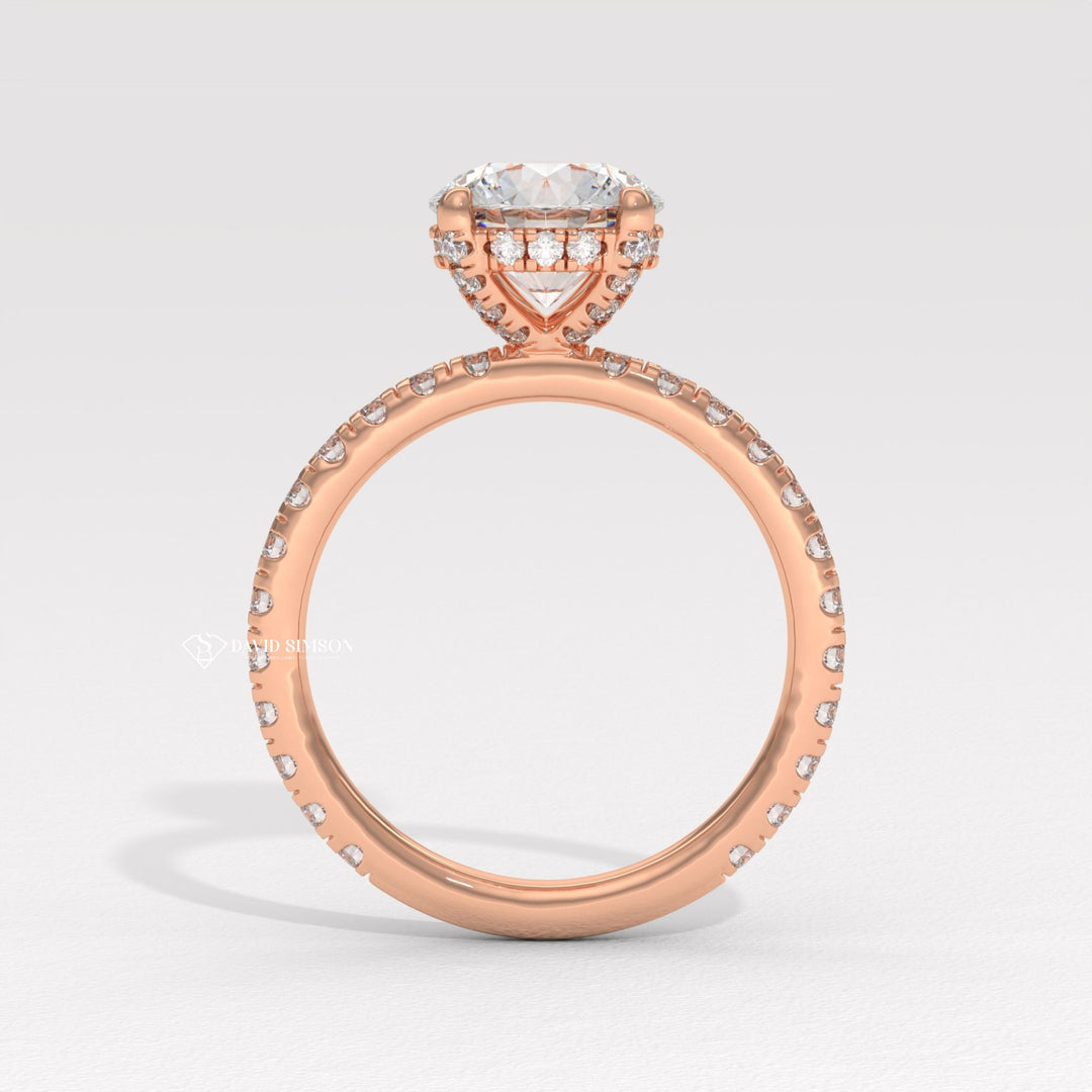 Hidden halo vs traditional halo rings, Hidden halo diamond ring in white gold, Unique hidden halo rings for women, 