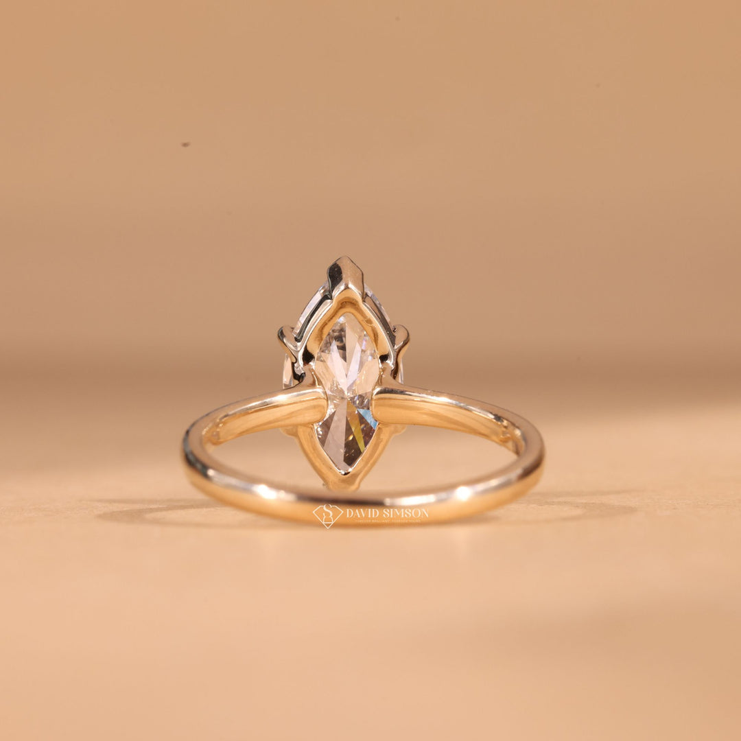  Thin Band Solitaire, Modern Bridal Ring, Custom Moissanite Ring, High Clarity Moissanite, Pointed Cut Ring, Wedding Jewelry, Bridal Solitaire Ring, Long Shape Diamond Ring, Elegant Marquise Ring

