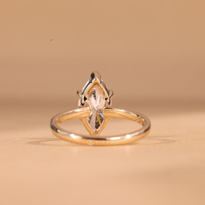  Thin Band Solitaire, Modern Bridal Ring, Custom Moissanite Ring, High Clarity Moissanite, Pointed Cut Ring, Wedding Jewelry, Bridal Solitaire Ring, Long Shape Diamond Ring, Elegant Marquise Ring

