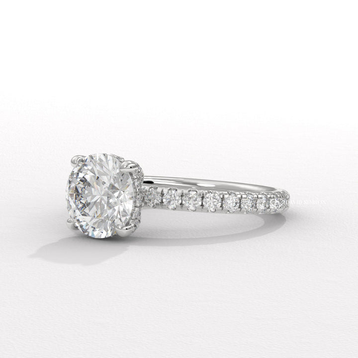 Hidden halo emerald cut engagement rings, Hidden halo wedding band set, How to clean a hidden halo ring