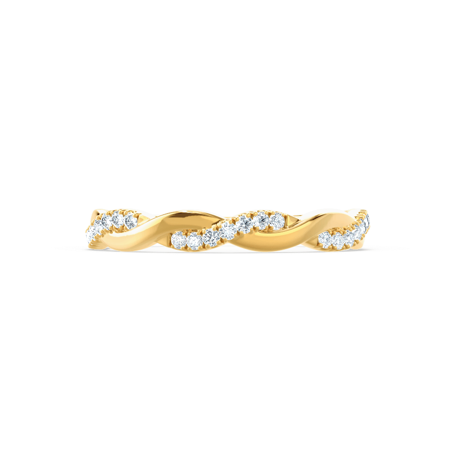 0.20 CT Round Shaped Moissanite Twisted Style Wedding Band