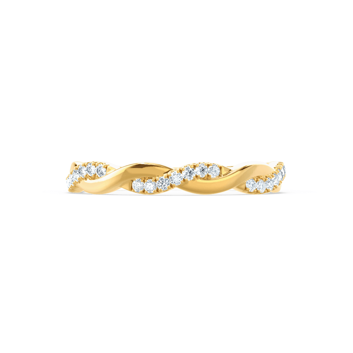0.20 CT Round Shaped Moissanite Twisted Style Wedding Band