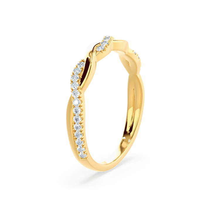 0.20 CT Round Shaped Moissanite Twisted Style Wedding Band